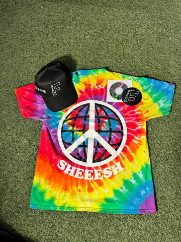 Sheeesh Peace Tie-Dye tee